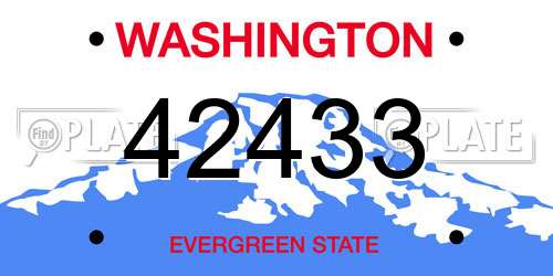 42433 Washington License Plate