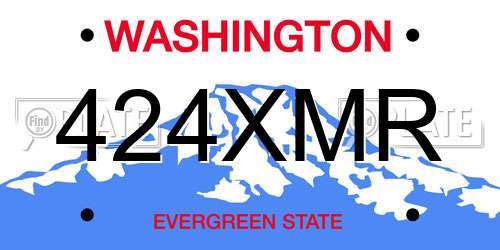 424XMR Washington License Plate