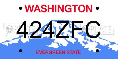 424ZFC Washington License Plate