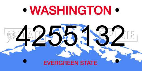 4255132 Washington License Plate