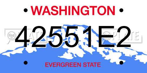 42551E2 Washington License Plate