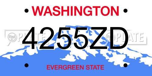 4255ZD Washington License Plate