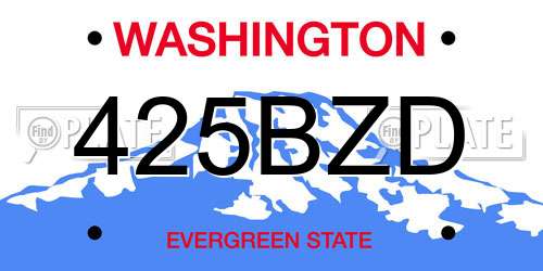 425BZD Washington License Plate