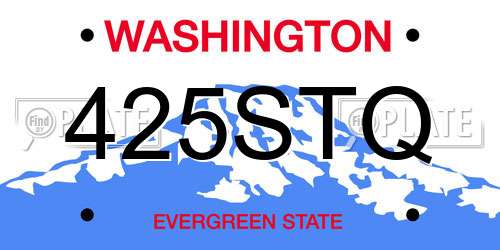 425STQ Washington License Plate