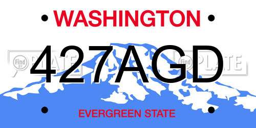 427AGD Washington License Plate