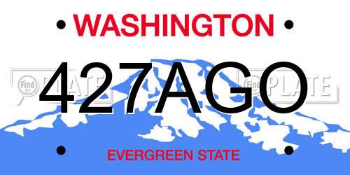 427AGO Washington License Plate