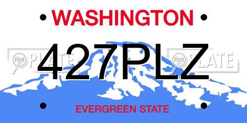 427PLZ Washington License Plate