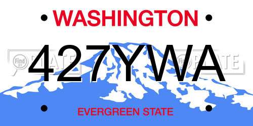 427YWA Washington License Plate