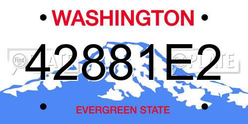 42881E2 Washington License Plate
