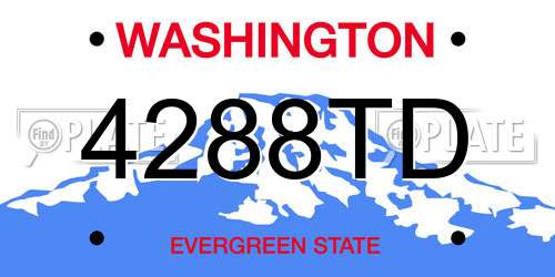4288TD Washington License Plate