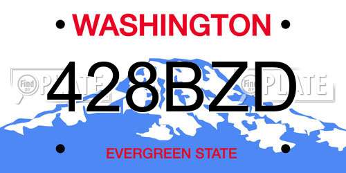 428BZD Washington License Plate
