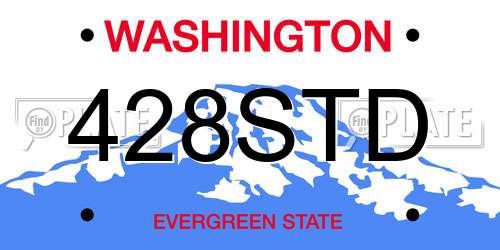 428STD Washington License Plate