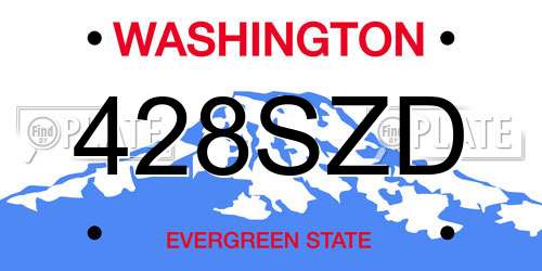 428SZD Washington License Plate