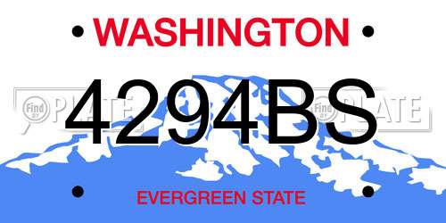 4294BS Washington License Plate