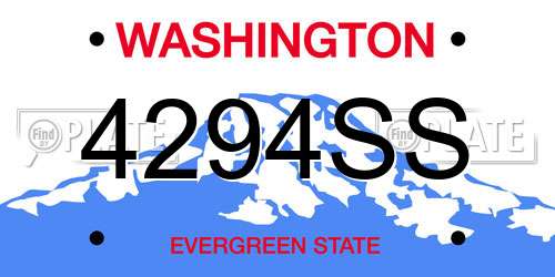 4294SS Washington License Plate