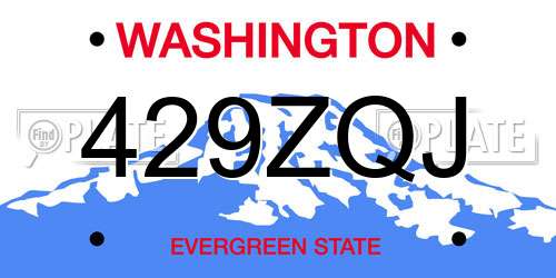 429ZQJ Washington License Plate