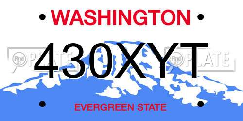 430XYT Washington License Plate