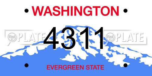 4311 Washington License Plate