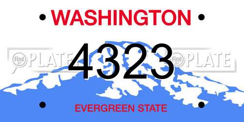 4323 Washington License Plate