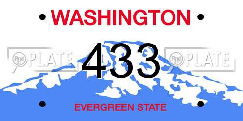 433 Washington License Plate
