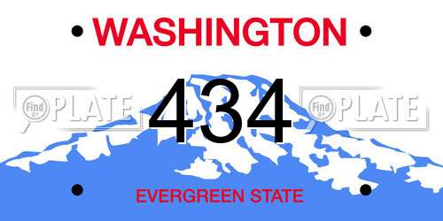 434 Washington License Plate