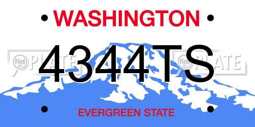 4344TS Washington License Plate