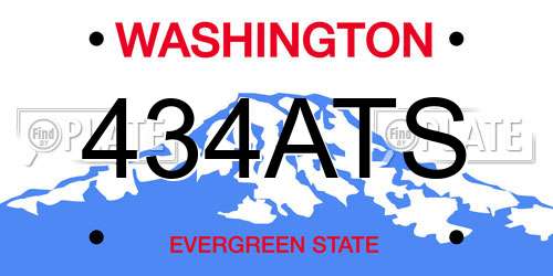 434ATS Washington License Plate