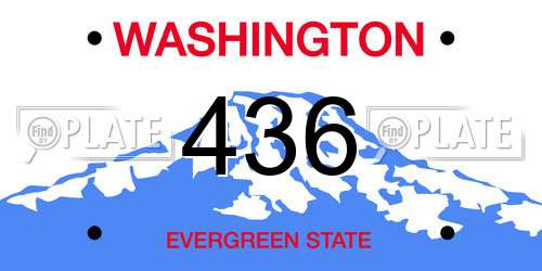 436 Washington License Plate