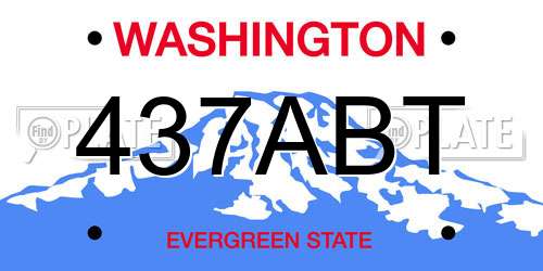 437ABT Washington License Plate