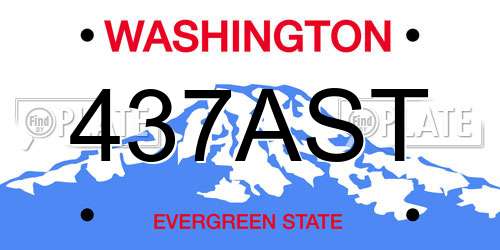 437AST Washington License Plate