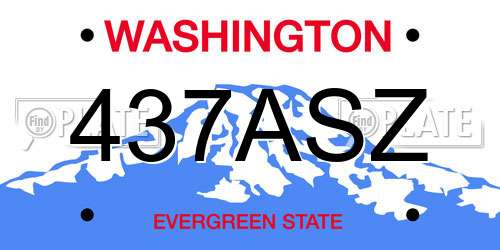 437ASZ Washington License Plate