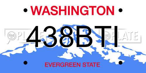 438BTI Washington License Plate