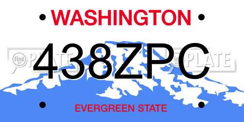 438ZPC Washington License Plate