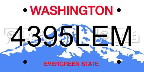 4395LEM Washington License Plate