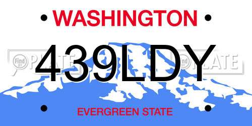 439LDY Washington License Plate