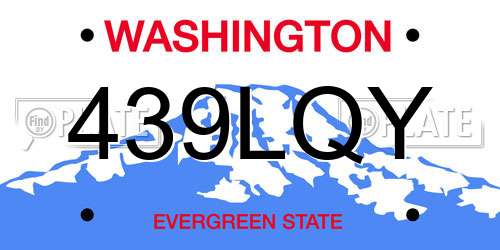 439LQY Washington License Plate