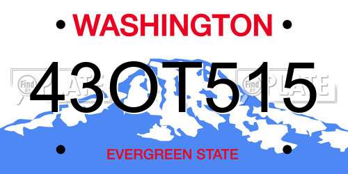 43OT515 Washington License Plate