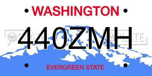 440ZMH Washington License Plate