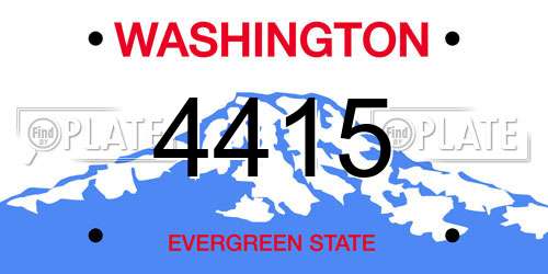 4415 Washington License Plate