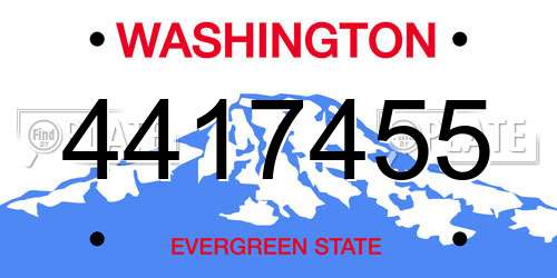 4417455 Washington License Plate