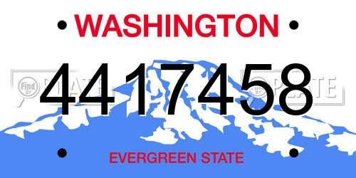 4417458 Washington License Plate
