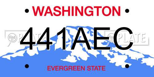 441AEC Washington License Plate