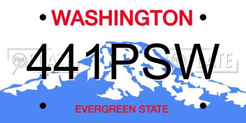 441PSW Washington License Plate