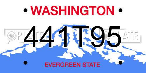 441T95 Washington License Plate