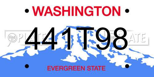 441T98 Washington License Plate