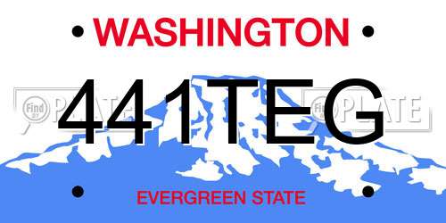 441TEG Washington License Plate