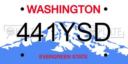 441YSD Washington License Plate