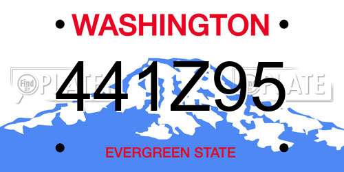 441Z95 Washington License Plate