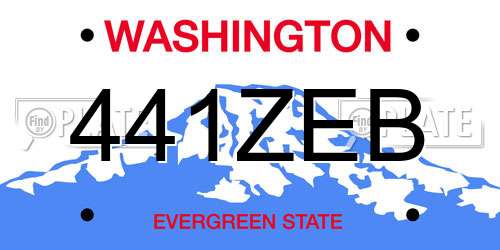 441ZEB Washington License Plate