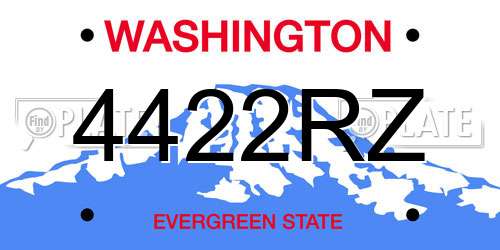 4422RZ Washington License Plate